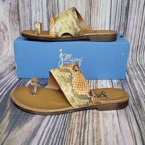 Jellypop Kashala Snake Embossed Toe Ring Slide Sandal New Size 8